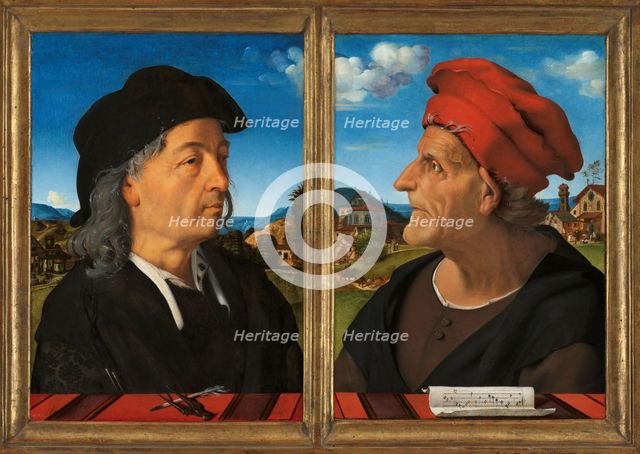 Portraits of Giuliano and Francesco Giamberti da Sangallo, 1482-1485. Creator: Piero di Cosimo.