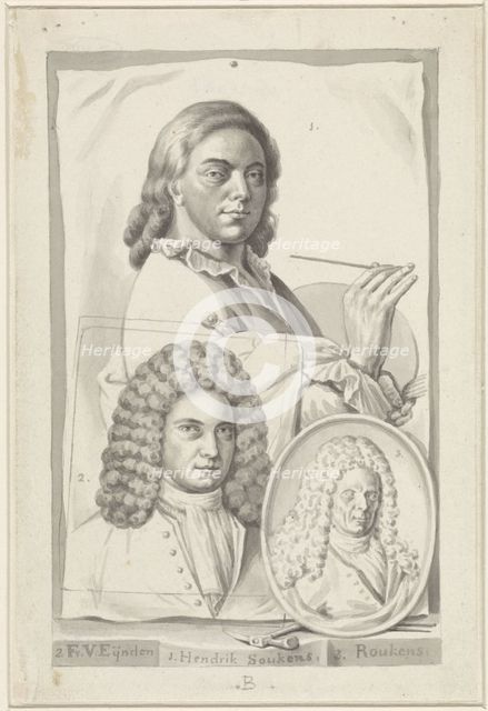 Portraits of Hendrik Soukens, Frans van Eynden and Roukens, 1757-1819. Creator: Roeland van Eynden.
