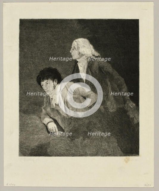 Portraits of Isabey and Taunay, n.d. Creator: Félix Augustin Milius.