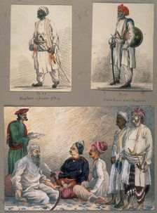 Portraits of known Indian thugs, c1851-c1857. Creator: Charles Wade Crump