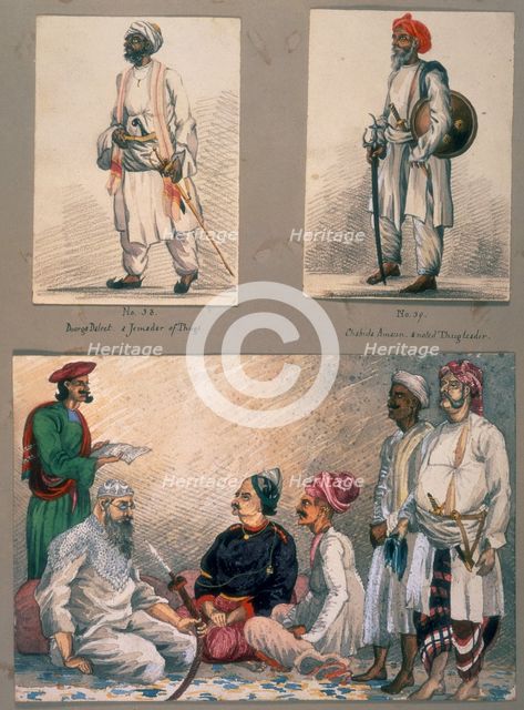 Portraits of known Indian thugs, c1851-c1857. Creator: Charles Wade Crump.