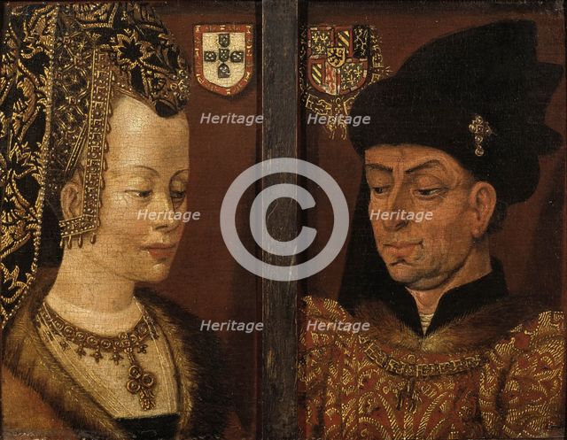 Portraits of Philip the Good and Isabella of Portugal, 16th century. Artist: Netherlandish master  