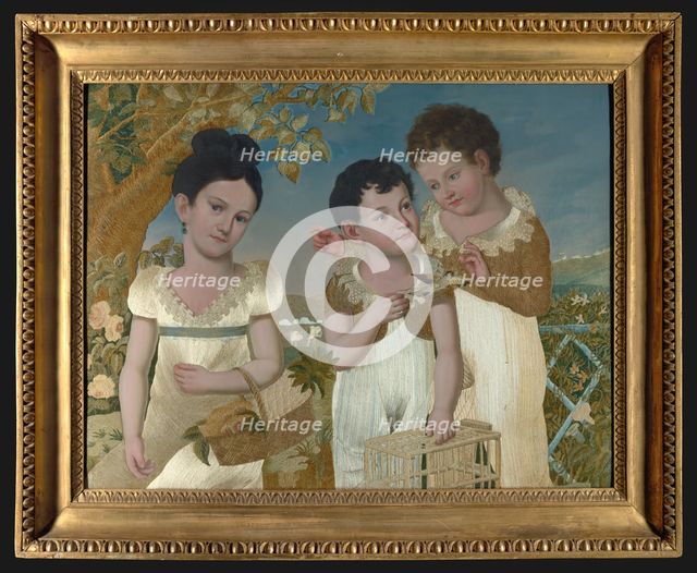 Portraits of Serafina, Gaetanino and Ciccillo di Ottaiano, Naples, 1815. Creators: Princess Isabella Albertini de Medici di Ottaiano, Marquis Filippo Petrone.