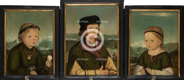 Portraits of the Thenn Children, 1516. Creator: Wolf Huber.