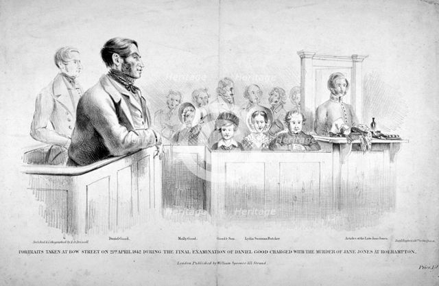 Portraits taken at Bow Street Police Court, Westminster, London, 1842. Artist: Alexander O'Driscoll