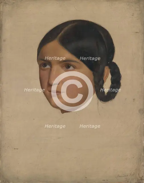 Portrat Study of Mariuccia, 1842. Creator: Adolph Tidemand.