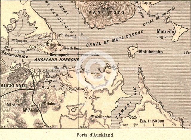 ''Ports d'Auckland; Les Terres Du Pacifique', 1914. Creator: Unknown.