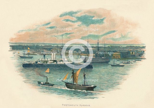 'Portsmouth Harbour', c1890. Artist: Unknown.