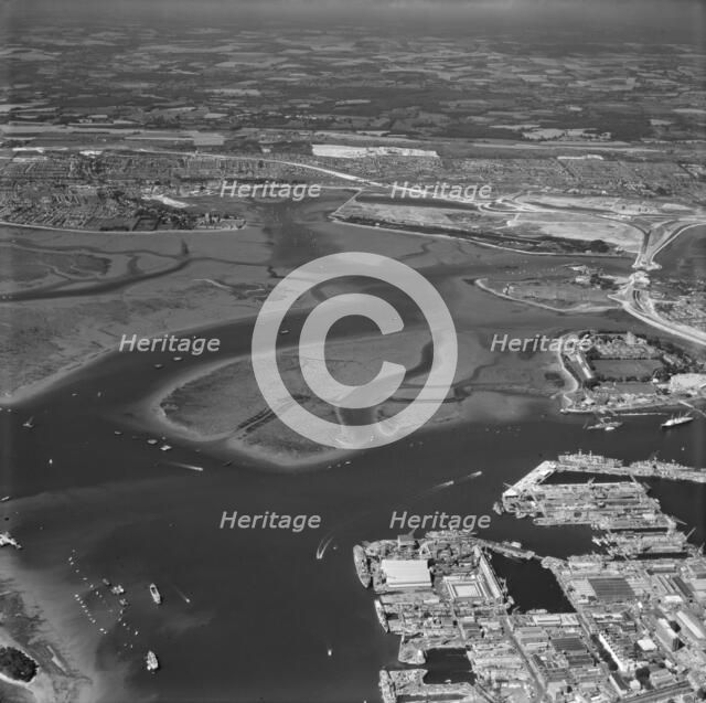 Portsmouth Harbour, Hampshire, 1974. Artist: Aerofilms.