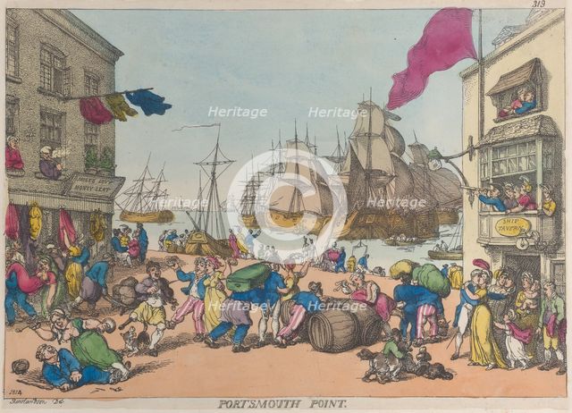 Portsmouth Point, 1814., 1814. Creator: Thomas Rowlandson.