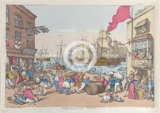 Portsmouth Point, 1814., 1814. Creator: Thomas Rowlandson.