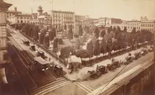 Portsmouth Square, S.F., Cor. Clay and Kearney Sts., S.F., about 1874-1878. Creator: Carleton Emmons Watkins