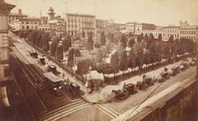 Portsmouth Square, S.F., Cor. Clay and Kearney Sts., S.F., about 1874-1878. Creator: Carleton Emmons Watkins