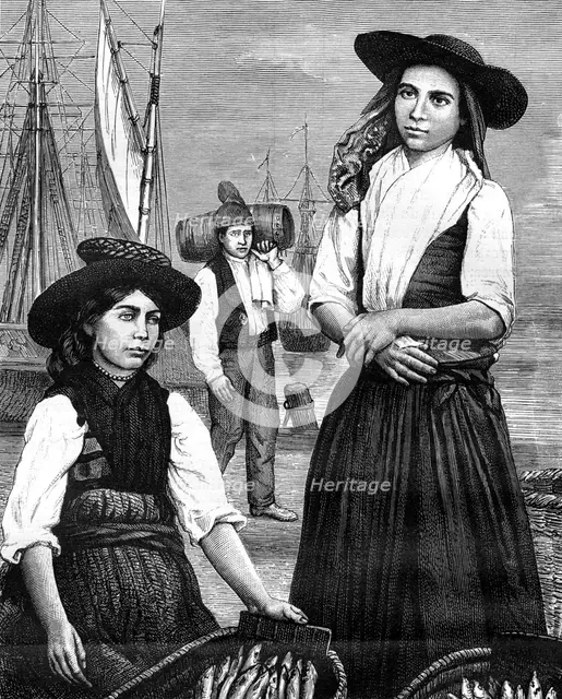 Portuguese women, 19th century. Artist: Ronjat