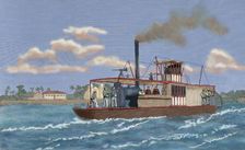 Portuguese gunboat commanded by Major Serpa Pinto, Zambezi River, late 19th century. Creator: Unknown