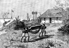 Portuguese in East Africa: signalling post for steamers, and Senhor Pinto’s house, Chilvane..., 1890 Creator: Amedee Forestier