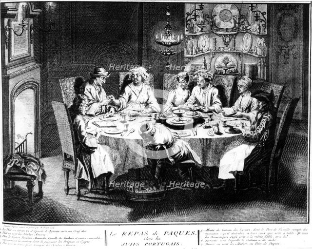 Portuguese Jews at Passover, (18th century?). Creator: Unknown.