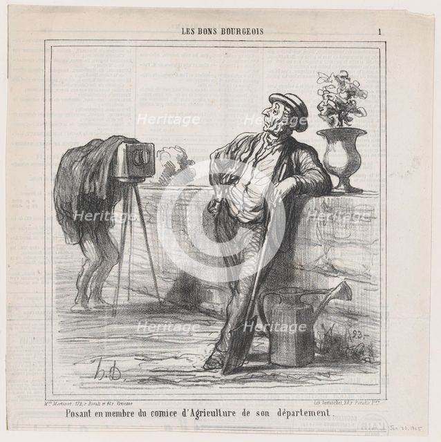 Posant en membre du comice d'Agriculture de son département, 1865.  Creator: Honore Daumier.