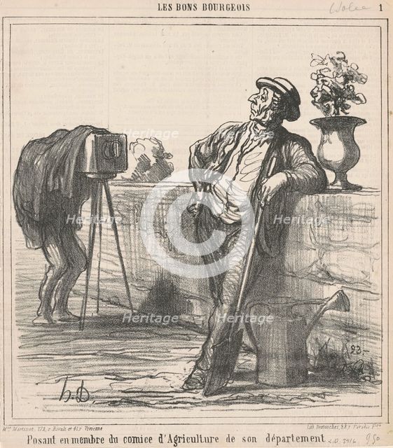 Posant en membre du comice d'Agriculture de son département, 1865.  Creator: Honore Daumier.