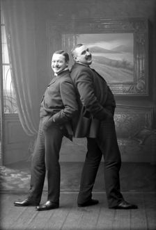 Posed friends, photographed in Carl Christersson's studio, Landskrona, Sweden, 1910. Creator: Unknown