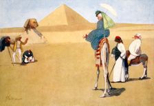 Posing at the Pyramids 1908. Creator: Lance Thackeray