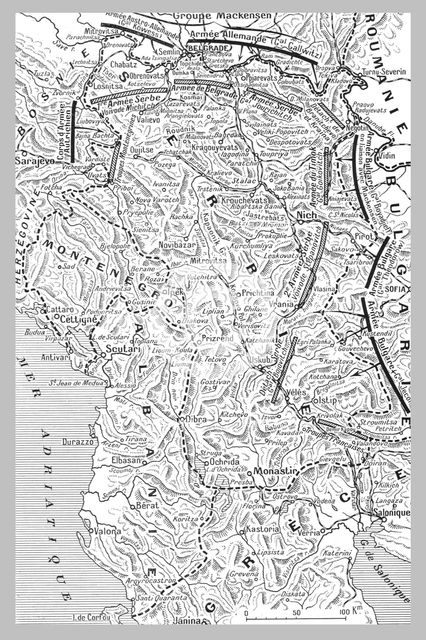 ''Position des armees au moment de l'offensive austro-bulgare contre la Serbie.'. Creator: Unknown.