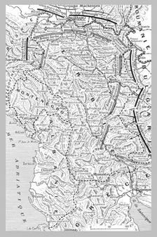'Position des armees au moment de l'offensive austro-bulgare contre la Serbie. Creator: Unknown
