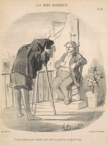 Position réputée la plus commode pour avoir un joli portrait au Daguerréotype, July 24, 1847. Creator: Honore Daumier