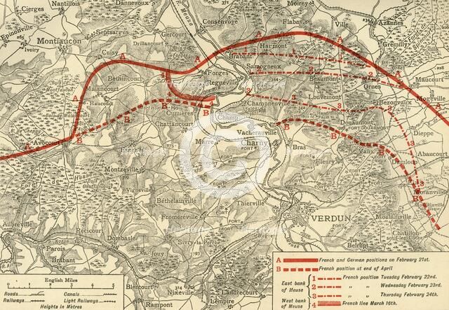 '...positions in the Battle of Verdun, northern France, First World War, 1916, (c1920). Creator: Unknown.