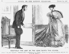 Positively the Last of the Long Skirts this Season 1867. Artist: George du Maurier