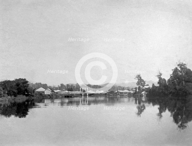 Possibly Coomera River rail bridge, Canungra township, 1888. Creator: Robert Augustus Henry L'Estrange.