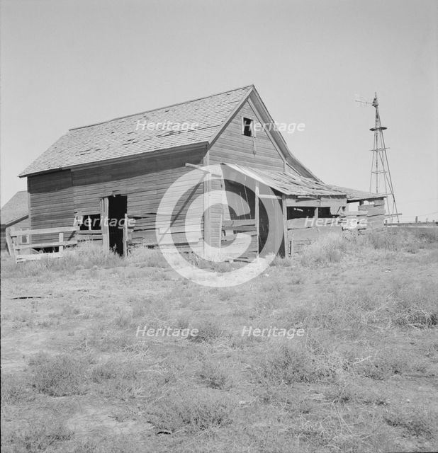 Possibly: Close-up view of abandoned dry land farmhouse in Columbian Basin, Washington, 1939. Creator: Dorothea Lange.