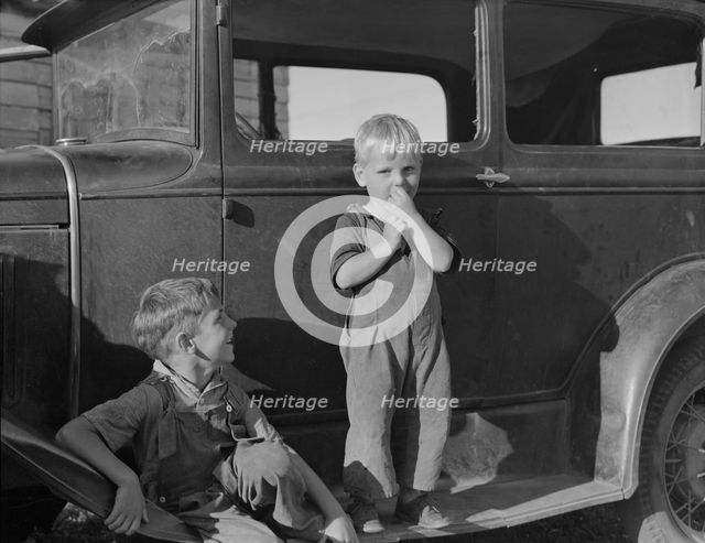Possibly: Bean pickers' children came from Kansas..., near West Stayton, Marion County, Oregon, 1939 Creator: Dorothea Lange.