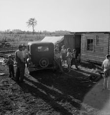 Possibly: Bean pickers children in camp at end..., near West Stayton, Marion County, Oregon, 1939. Creator: Dorothea Lange
