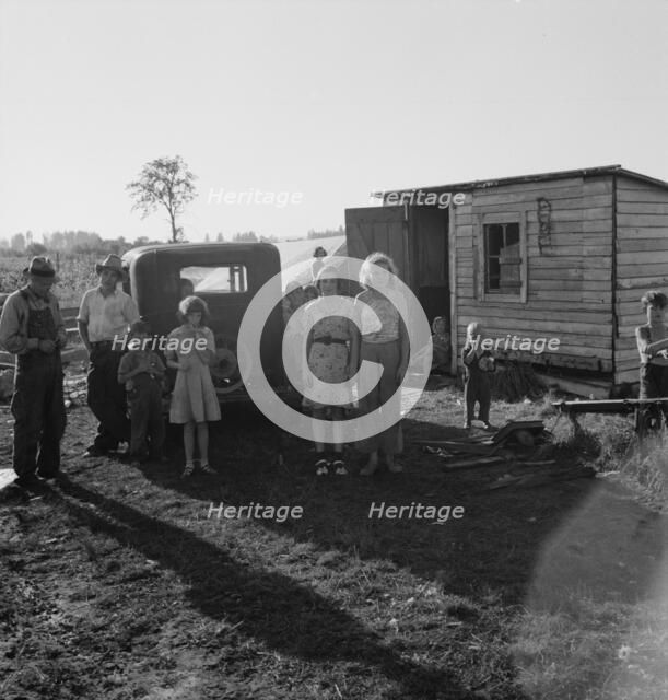 Possibly: Bean pickers' children in camp at end..., near West Stayton, Marion County, Oregon, 1939. Creator: Dorothea Lange.