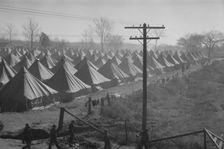Possibly: Flood refugee encampment at Forrest City, Arkansas, ca. 1937. Creator: Walker Evans