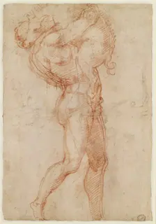 (Possibly) Hercules wrestling the Erymanthian boar, 1501-1505. Creator: Michelangelo Buonarroti