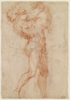 (Possibly) Hercules wrestling the Erymanthian boar, 1501-1505. Creator: Michelangelo Buonarroti