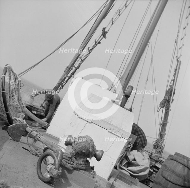 Possibly: On board the fishing boat Alden, out of Glocester, Massachusetts, 1943. Creator: Gordon Parks.