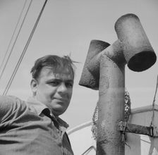 Possibly: On board the fishing boat Alden, out of Gloucester, Massachusetts, 1943. Creator: Gordon Parks