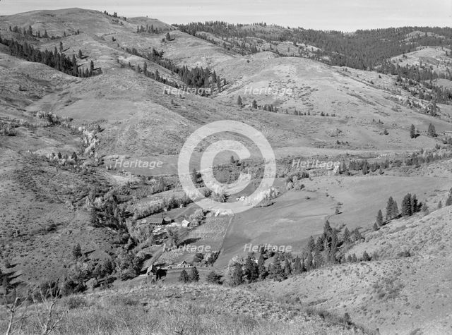 Possibly: Looking down on Ola self-help co-op mill showing the upper end..., Gem County, Idaho, 1939 Creator: Dorothea Lange.
