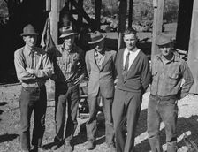 Possibly: Men working in mill, Ola self-help sawmill co-op, Gem County, Idaho, 1939. Creator: Dorothea Lange