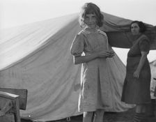 Possibly: Migratory child in camp..., Bean pickers camp near West Stayton, Oregon, 1939. Creator: Dorothea Lange