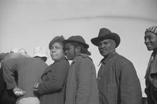 Possibly: Negroes in the lineup for food at mealtime in the camp..., Forrest City, Arkansas, 1937. Creator: Walker Evans
