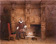 Possibly Sir John Spencer in Canonbury House; or Sir Walter Raleigh in the Old Pied Bull Inn, 1849. Artist: Thomas Hosmer Shepherd