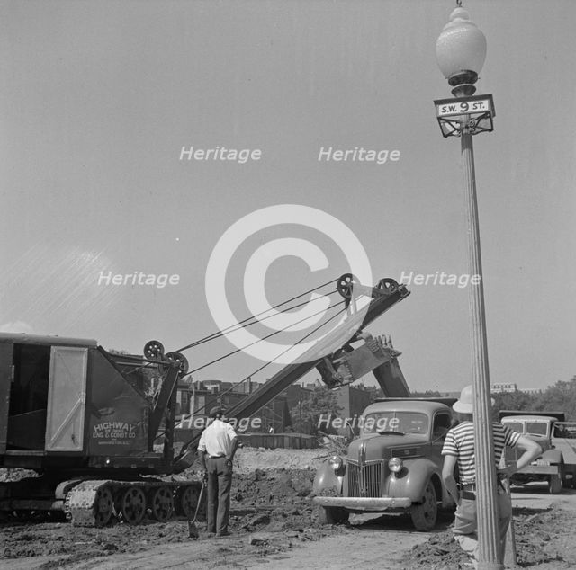 Possibly: Preparing the ground for the construction of emergency buildings..., Washington, D.C, 1942 Creator: Gordon Parks.