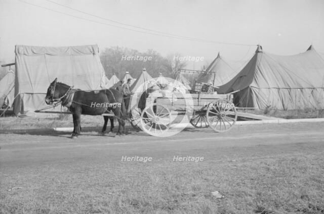 Possibly: Refugees lined up at meal time in the camp for white..., Forest City, Arkansas, 1937. Creator: Walker Evans.