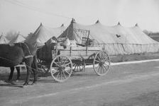 Possibly: Refugees lined up at meal time in the camp for white..., Forest City, Arkansas, 1937. Creator: Walker Evans