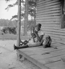 Possibly: Tobacco sharecropper's daughter getting eggs..., Person County, North Carolina, 1939. Creator: Dorothea Lange