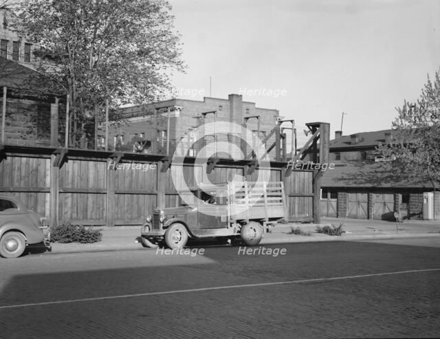 Possibly: The famed stockade, Yakima, Washington, 1939. Creator: Dorothea Lange.